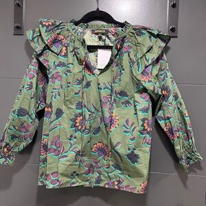 Boutique. Sugarlips Women’s Size Small Green Floral Top New With Tags